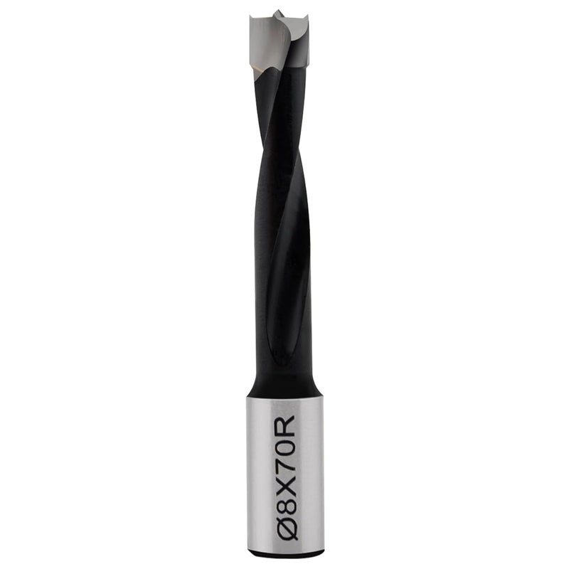 CDBP 8mm Diameter Carbide Tipped Brad Point Boring Bit Dowel Drill Bits 8mm Dia x 70mm Long x 10mm Shank, Right Hand Rotation - Image 1